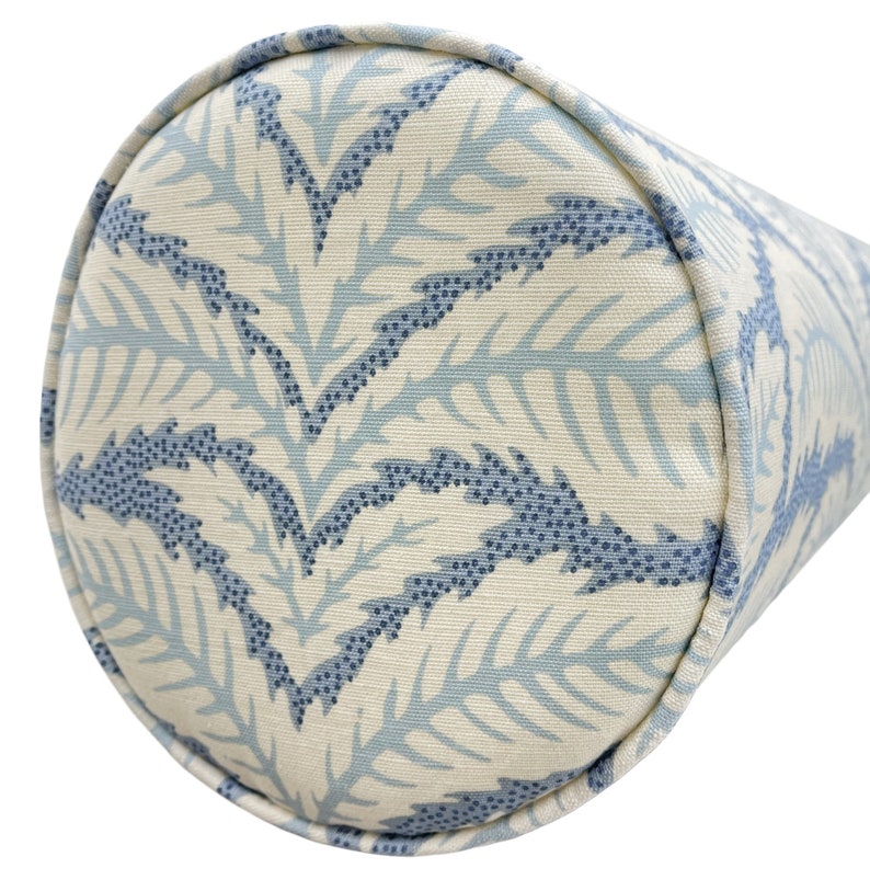 Brunschwig & Fils Talavera Cotton And Linen Blue Bolster - Thumbnail 3
