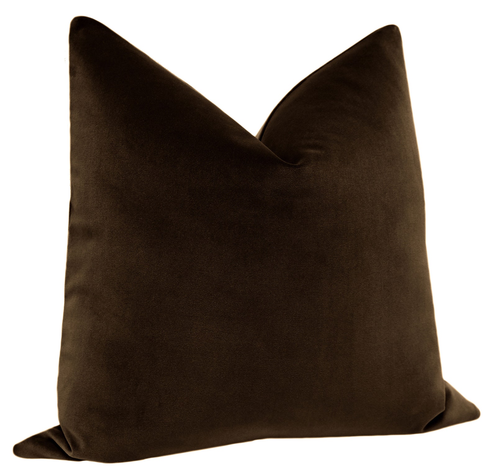 Signature Velvet // Chocolate Pillow COVER ONLY Brown Throw Etsy