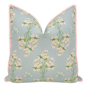 Lulie Wallace : Suzanna with Butterfly Flange pillow | floral print | botanical print | flange pillow |