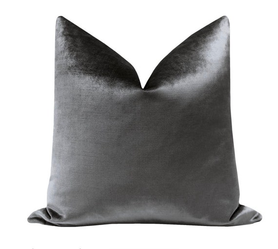 Charcoal velvet pillow Clearance