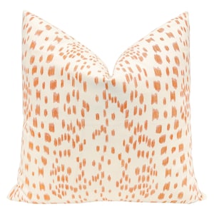 Brunschwig & Fils Les Touches // Tangerine | Flamestitch | orange print | cotton throw pillow |
