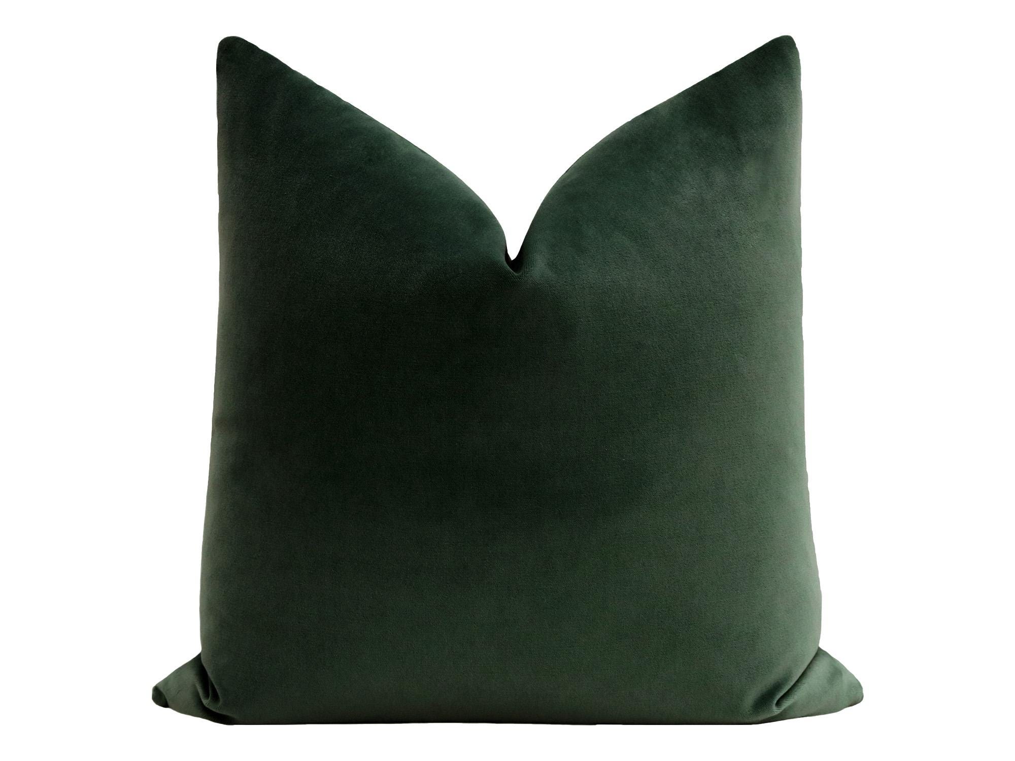 Emerald green velvet pillows sale