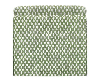 The Skirted Ottoman : Tilly Print // Clover | upholstered bench | upholstered stool | cube |