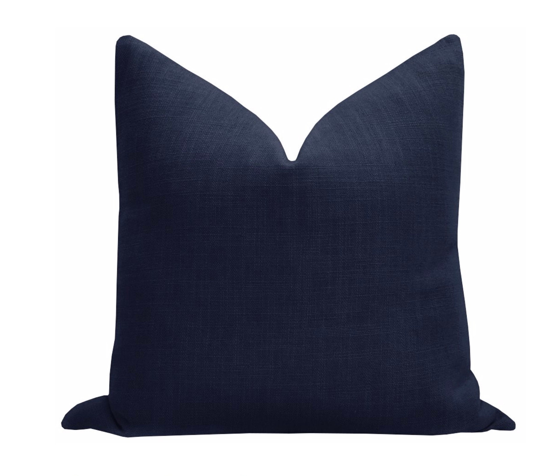 Signature Linen // Navy Blue Pillow COVER ONLY Blue Linen Etsy