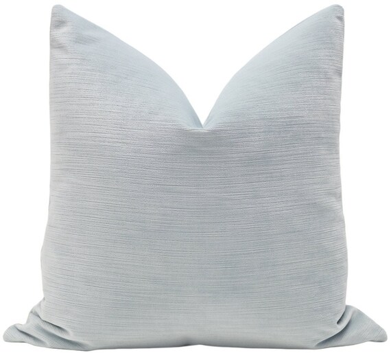 Strie Velvet Mist Pillow Cover Only Light Blue Velvet Etsy