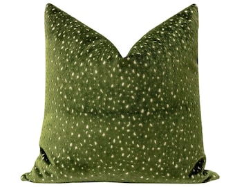 Antelope Cut Velvet // Olive pillow  | cut velvet | designer velvet pillow | bedroom + home decor |