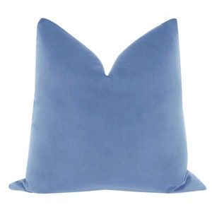 Signature Velvet // Periwinkle Pillow  | blue velvet pillow | light blue throw pillow | cotton velvet |