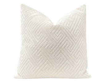 Roman Cut Velvet // Alabaster pillow  | cut velvet | designer velvet pillow | bedroom + home decor |