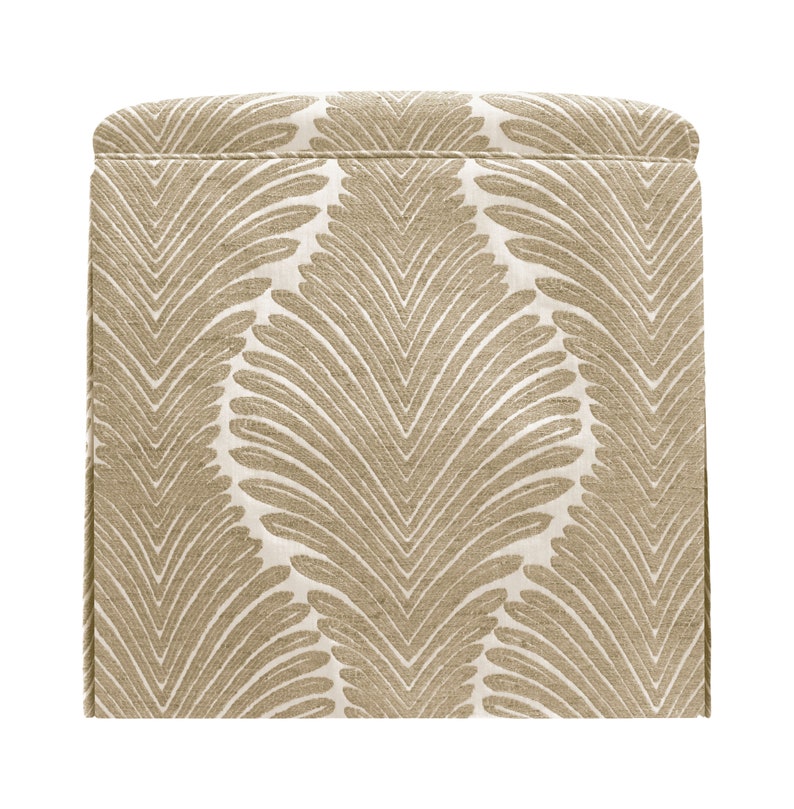 The Skirted Ottoman : Musgrove Chenille // Natural upholstered bench upholstered ottoman upholstered stool image 1