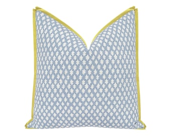 Tilly Print // Powder Blue with Butterfly Flange | blue throw pillow | designer pillow |