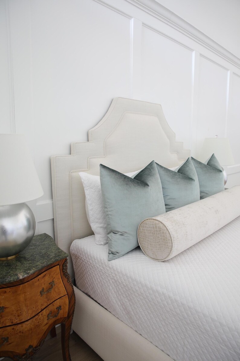 Faux Silk Velvet // Turkish Blue Pillow | blue green velvet pillow | blue pillow | blue green pillow | image 4