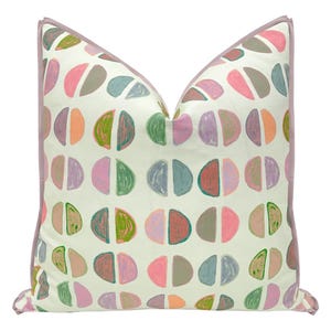 Lulie Wallace : Mims // Multi with Butterfly Flange pillow | dot print | designer fabric | multi colored pillow  |