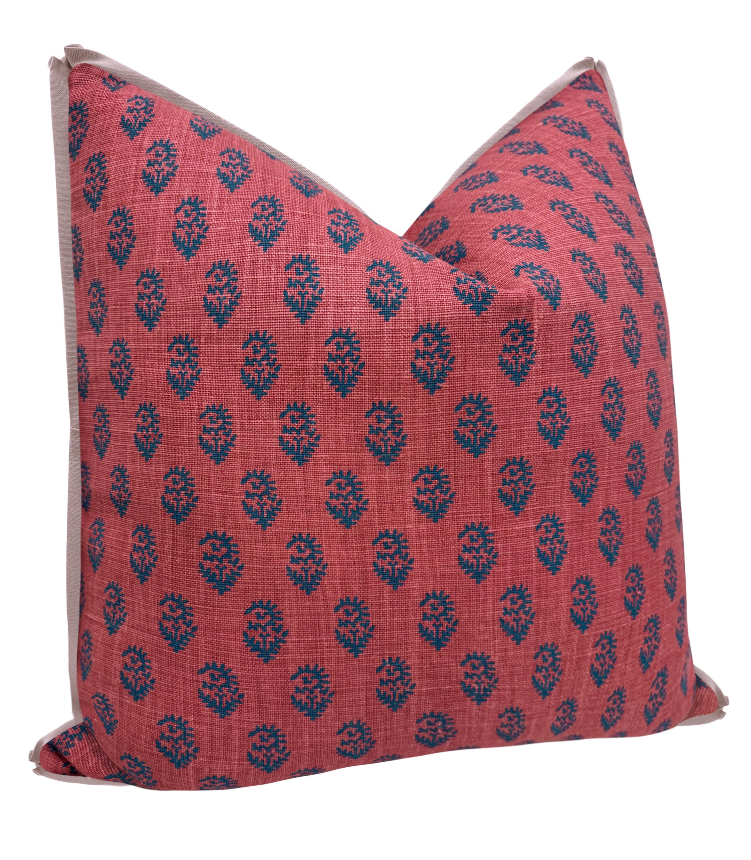 Peter Dunham Rajmata // Indigo & Raspberry With Butterfly Flange Pillow ...