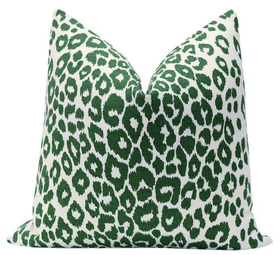 green leopard pillow