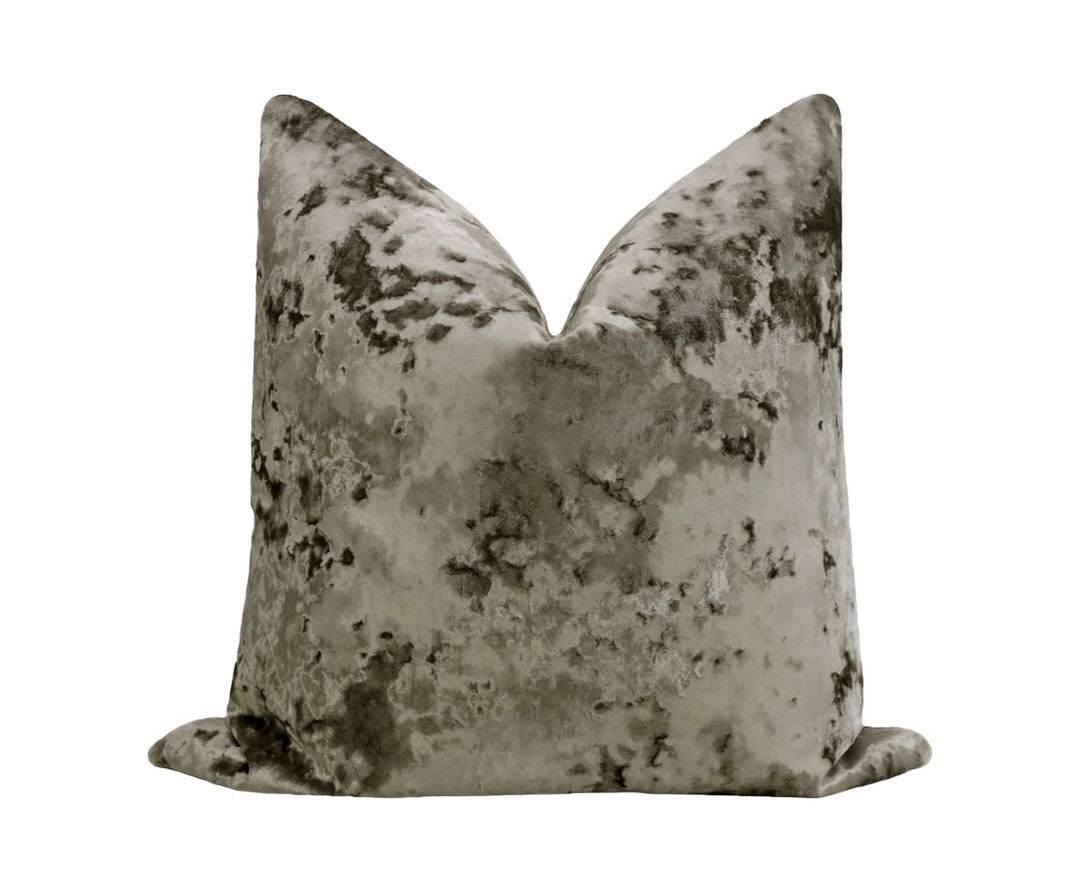Lavish Velvet // Quartz Pillow COVER ONLY Grey Velvet Pillow Crushed