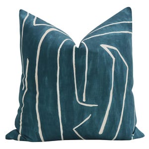 Kelly Wearstler Graffito // Teal + Pearl Pillow | Lee Jofa | blue + teal | abstract | designer |