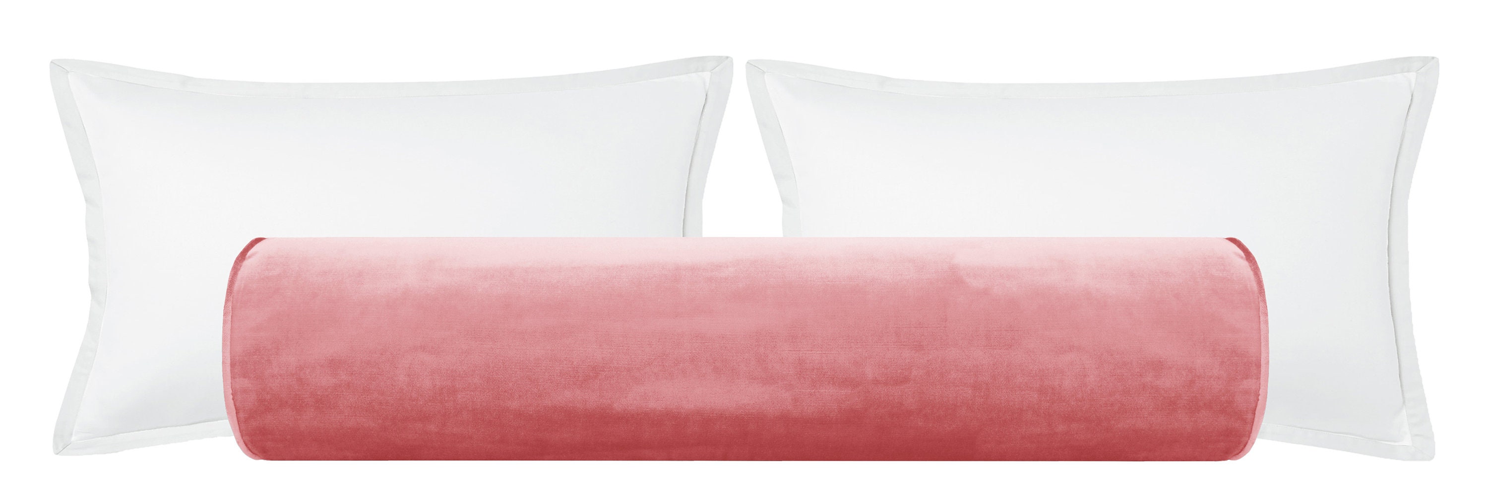 The Bolster Faux Silk Velvet // Rosé Pink velvet bolster Etsy