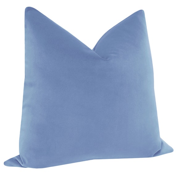 Signature Velvet Periwinkle Pillow Blue Velvet Pillow Light Blue Throw Pillow Cotton Velvet Etsy