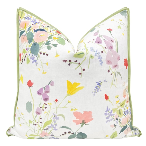 Flora // Summer + Butterfly Flange | designer pillow print | Caitlin McGauley | floral throw pillow |