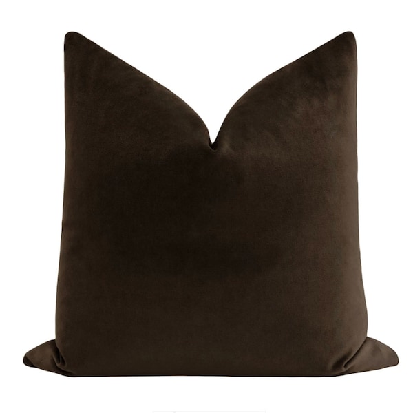 Brown Velvet Pillow Etsy