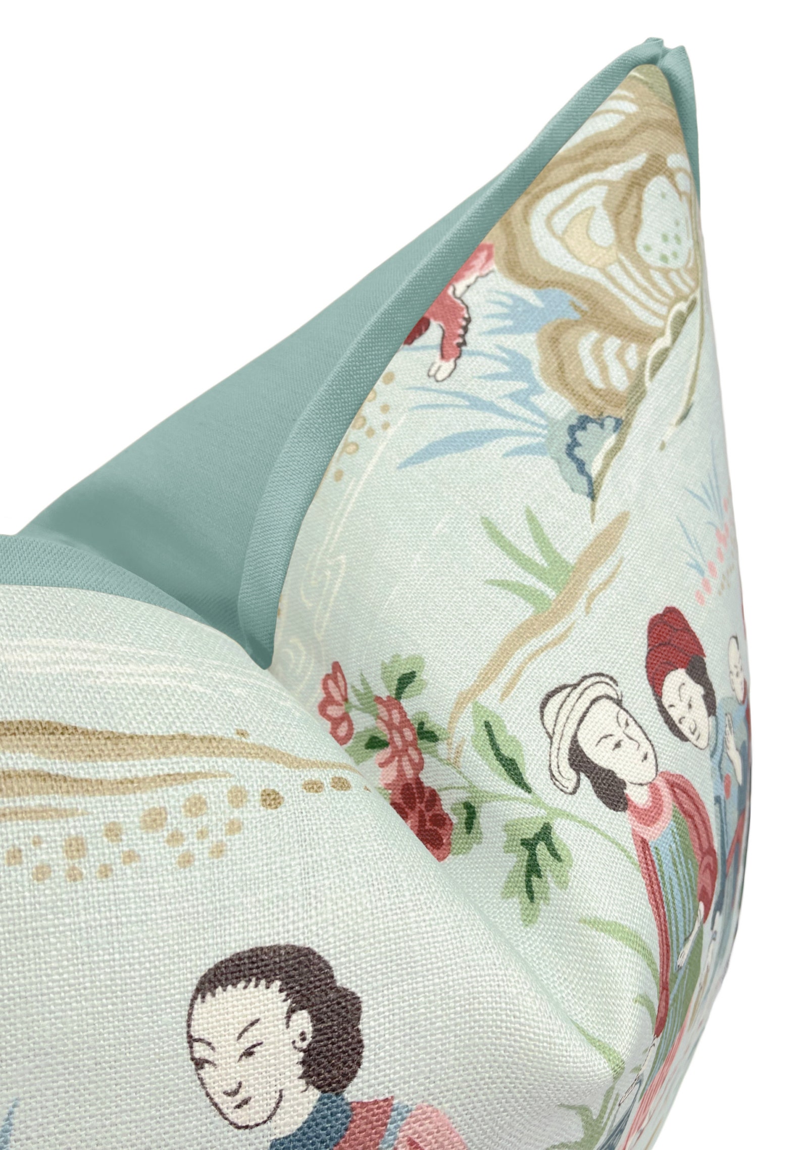 Schumacher Yangtze River // Aqua With Butterfly Flange Pillow ...