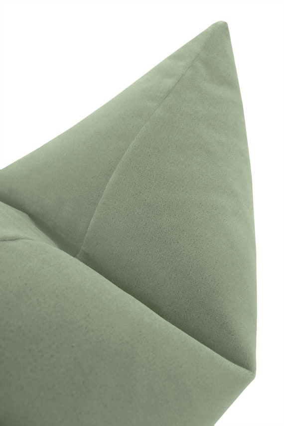 Light green top velvet pillow
