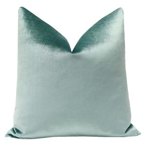 Faux Silk Velvet // Turkish Blue Pillow  | blue green velvet pillow | blue pillow | blue green pillow |