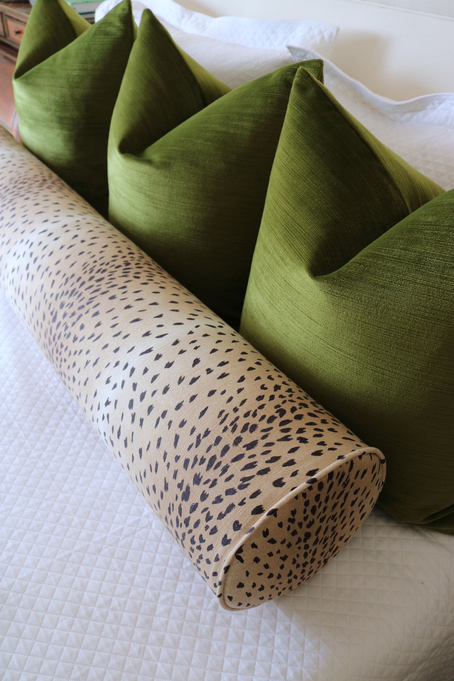 The Bolster Antelope Linen Print // Ebony Bolster Pillow Etsy
