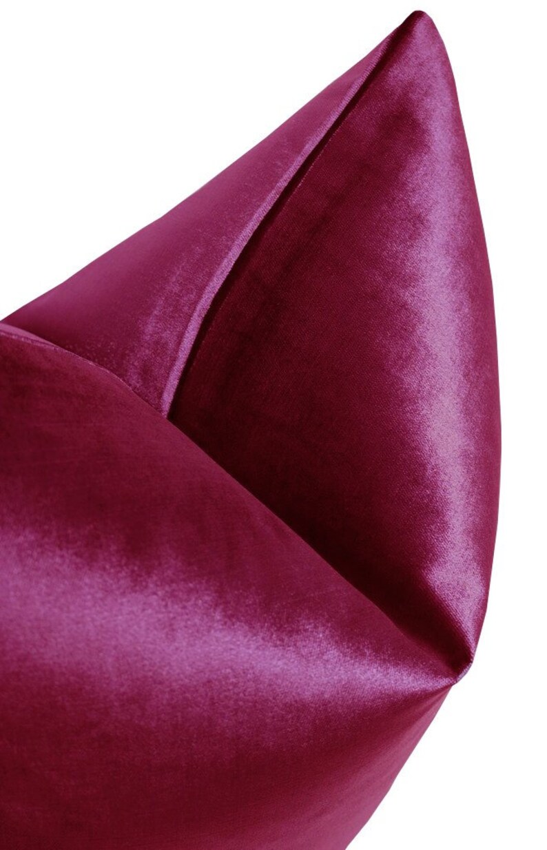 Faux Silk Velvet // Magenta Pillow COVER ONLY Magenta Velvet Etsy