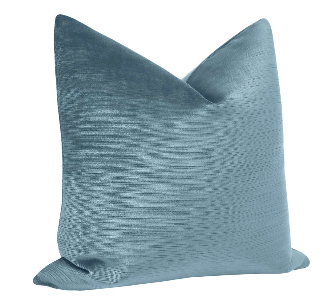Strie Velvet // Chambray Pillow COVER ONLY Blue Velvet Etsy