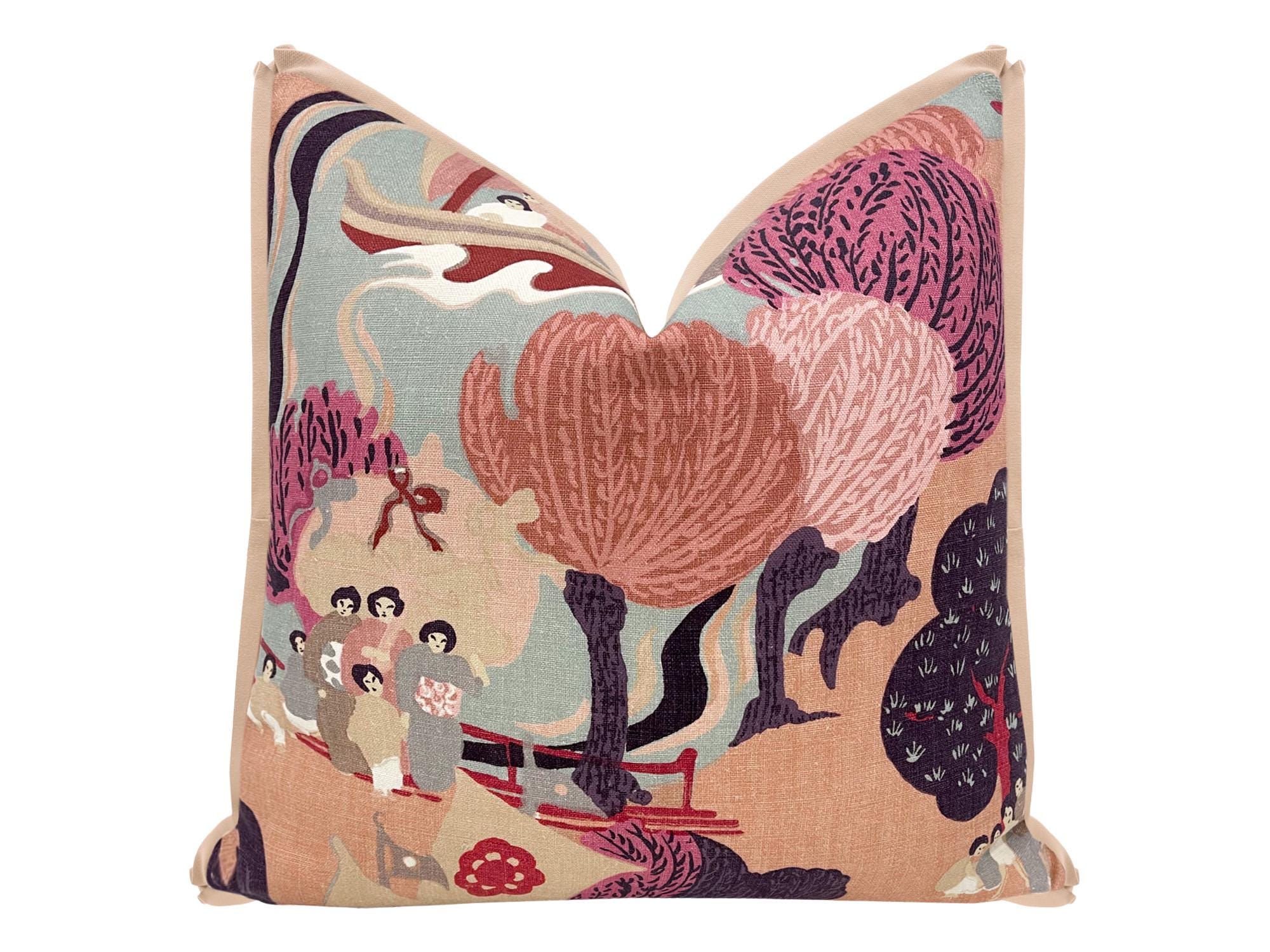 Schumacher Pearl River // Blush With Butterfly Flange Pillow ...