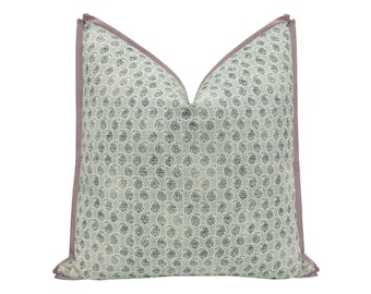 Wells // Denim with Butterfly Flange | flange pillow | designer | printed |