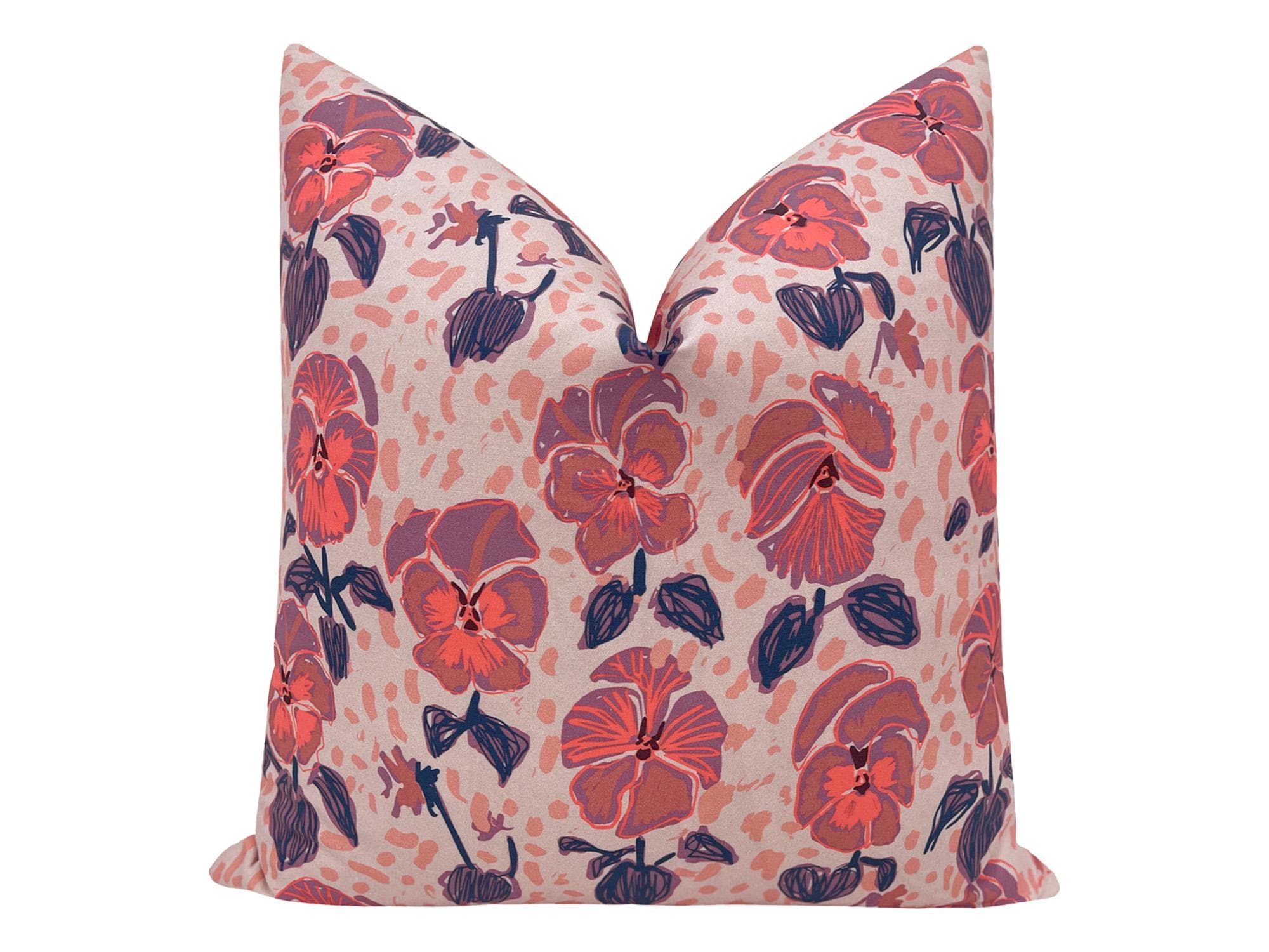 Lulie Wallace : Julia Pillow | Floral print | designer fabric | pink pillow |