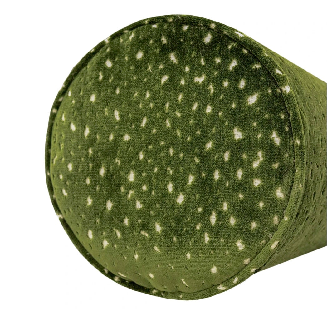 The Bolster Antelope Cut Velvet // Olive green bolster Etsy