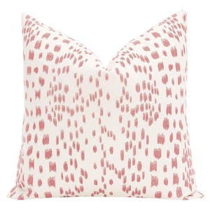 Brunschwig & Fils Les Touches // Petal | Flamestitch | pink neutral print | cotton throw pillow |