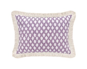 The Mini : Tilly Print // Lavender | edge finish pillow | purple throw pillow | geometric print |