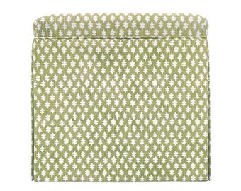 The Skirted Ottoman : Tilly Print // Celadon | upholstered bench | upholstered stool | cube |