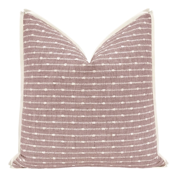 Hampton Tweed // Lilac + Classic Linen // Bone pillow | woven | throw pillow | flange purple pillow |