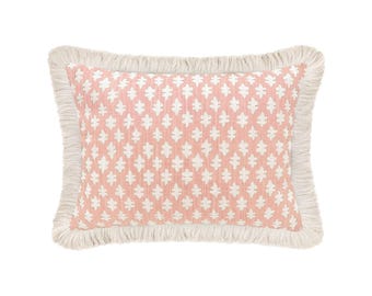 The Mini : Tilly Print // Blush | edge finish pillow | pink throw pillow | geometric print |
