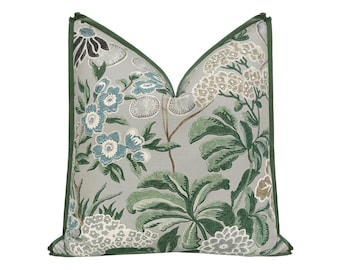 Thibaut Meadow // Sage with Butterfly Flange | designer | floral & botanical | green throw pillow |
