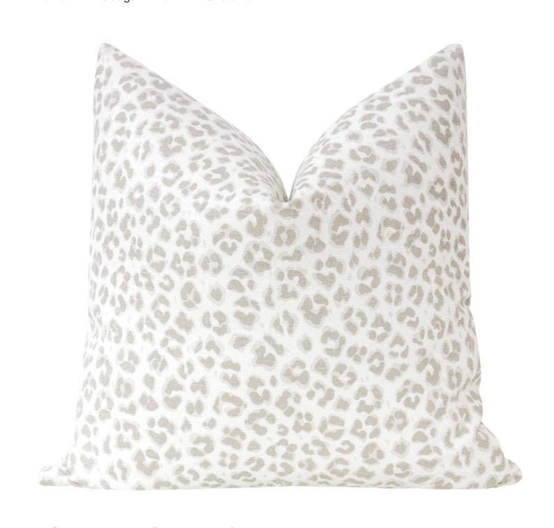 gray leopard pillow