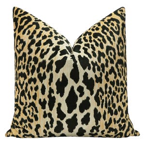 Leopard Velvet Pillow | Leopard print | Jamil leopard velvet | animal print pillow |