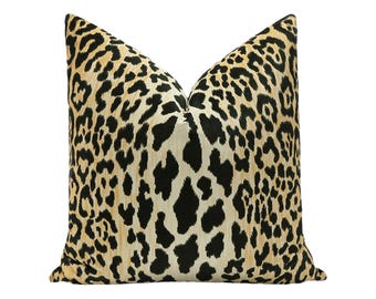 Leopard Velvet Pillow | Leopard print | Jamil leopard velvet | animal print pillow |