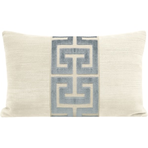 The Little Lumbar : Strie Velvet // Cashmere + Greek Trim // Delft | trim pillow | abstract cut velvet | cashmere + blue |