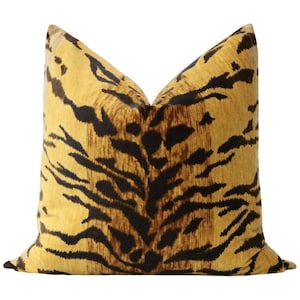 Bengal Velvet // Sand Pillow  | bengal print | tiger velvet | leopard print |