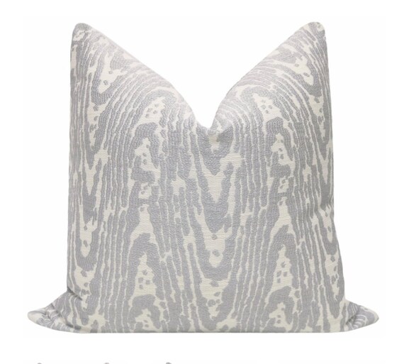 Faux Bois Chenille Cloud Pillow Cover Only Grey White Etsy