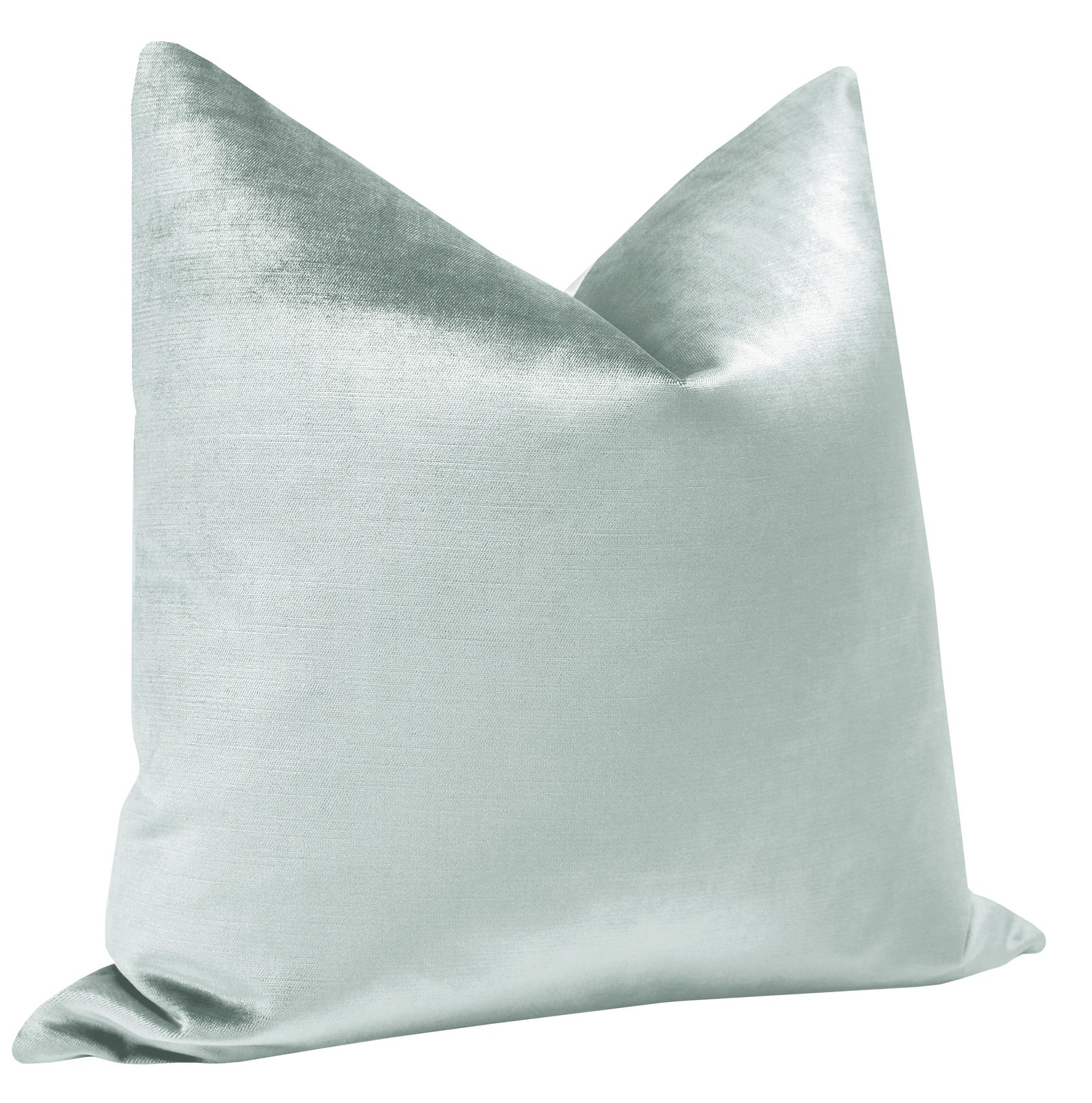 Faux Silk Velvet // Mineral Pillow COVER ONLY Pale Blue Etsy