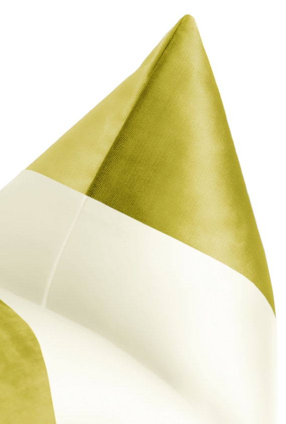 PANEL Colorblock : Faux Silk Velvet Faux Silk Velvet Chartreuse Pillow
