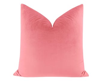 Melrose Velvet // Rosé Pink Pillow | pink velvet pillow | pink throw pillow | solid pillow |