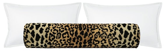 Leopard print bolster pillow hot sale